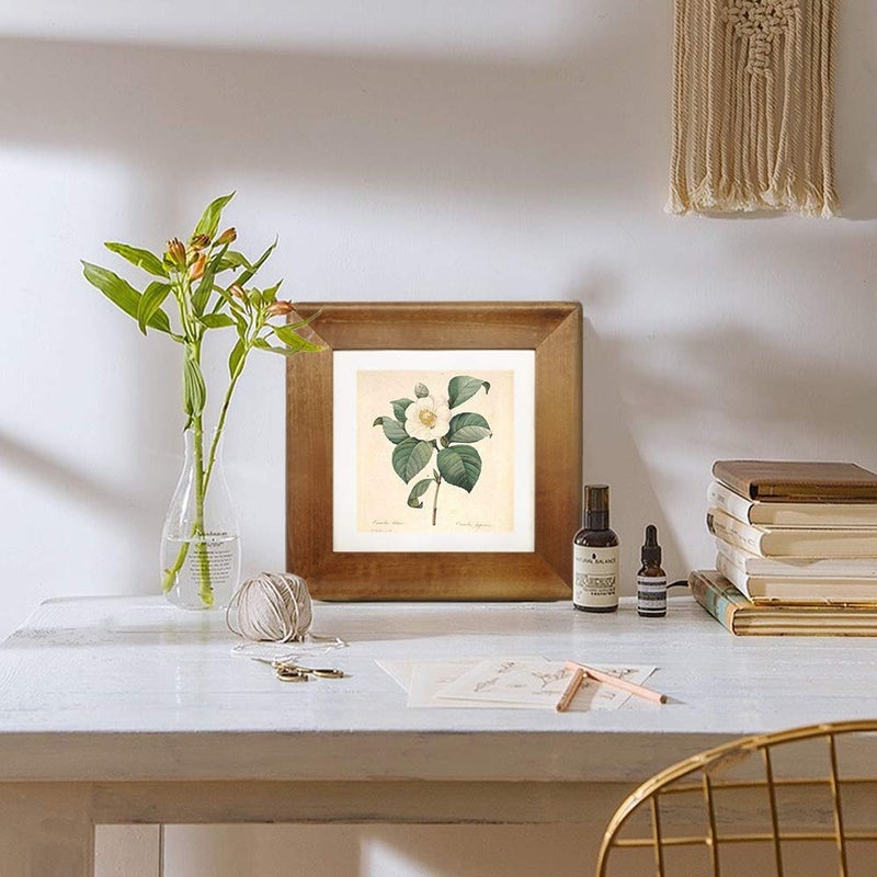 icheesday 8x8 Picture Frames, Rustic Wooden Square Photo Frame with Real Glass Front,Wall and Tabletop (Brown) - Image 5